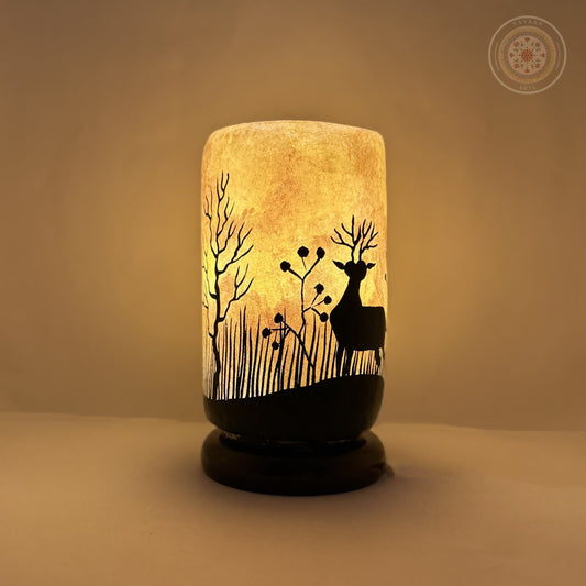 Camel Skin Glass Shaped Lamp