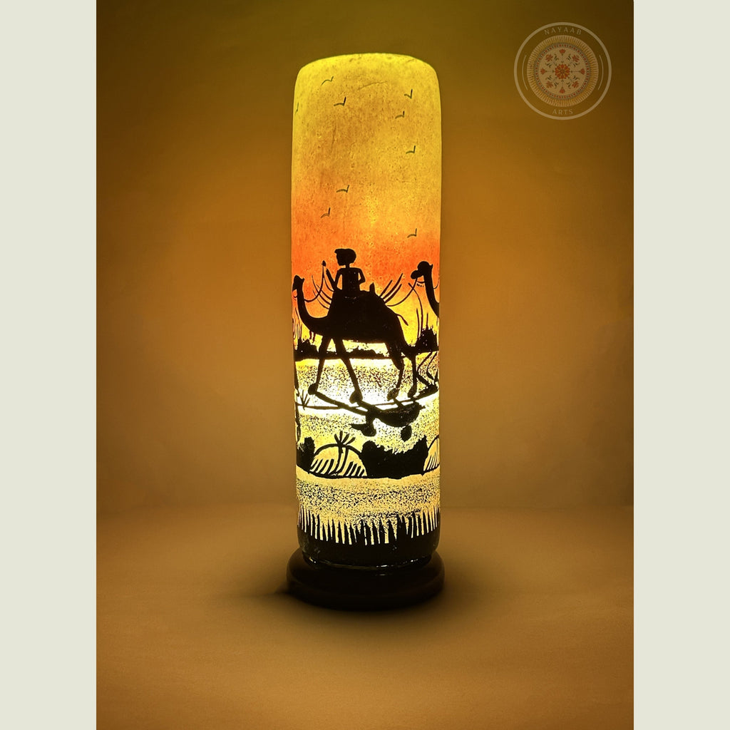 Camel Skin Glass Shaped Lamp