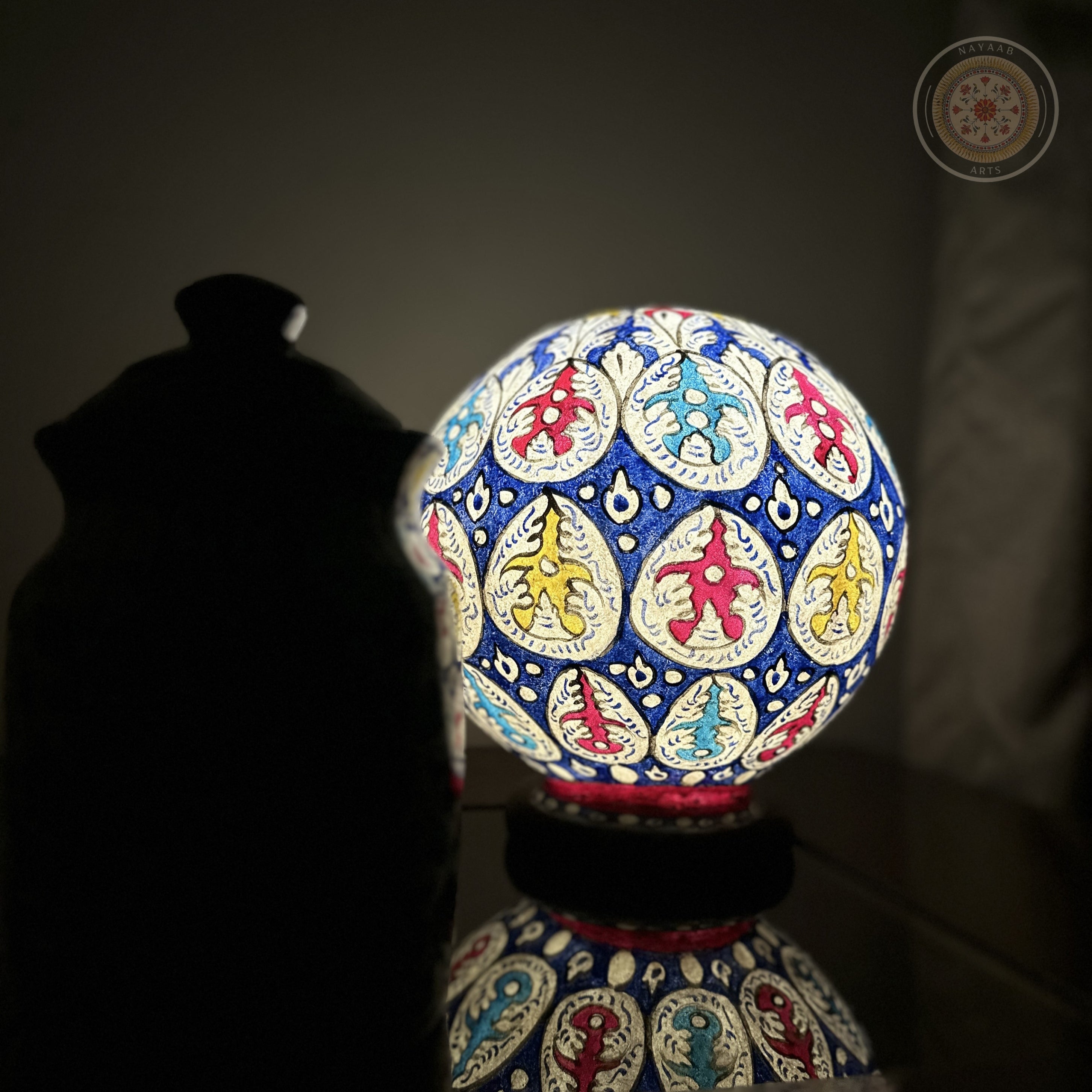 Camel Skin Round Table Lamp